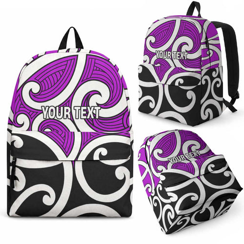 Personalised Poroporo Maori Koru New Zealand Backpack