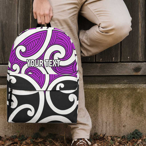 Personalised Poroporo Maori Koru New Zealand Backpack