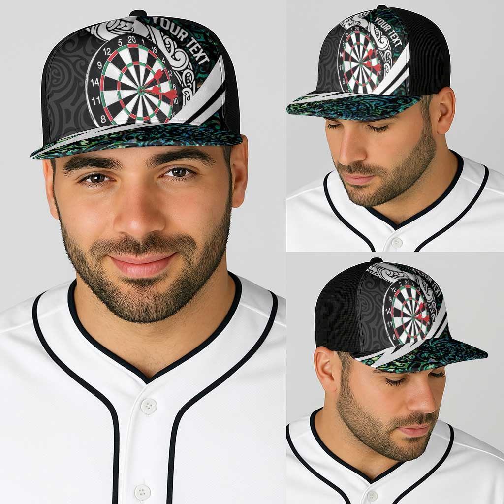 Personalized NZ Darts Baseball Net Cap Paua Shell Maori Koru Whakairo - Aussie Hoodie