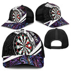 Personalized NZ Darts Baseball Net Cap Paua Shell Maori Koru Whakairo - Purple - Aussie Hoodie