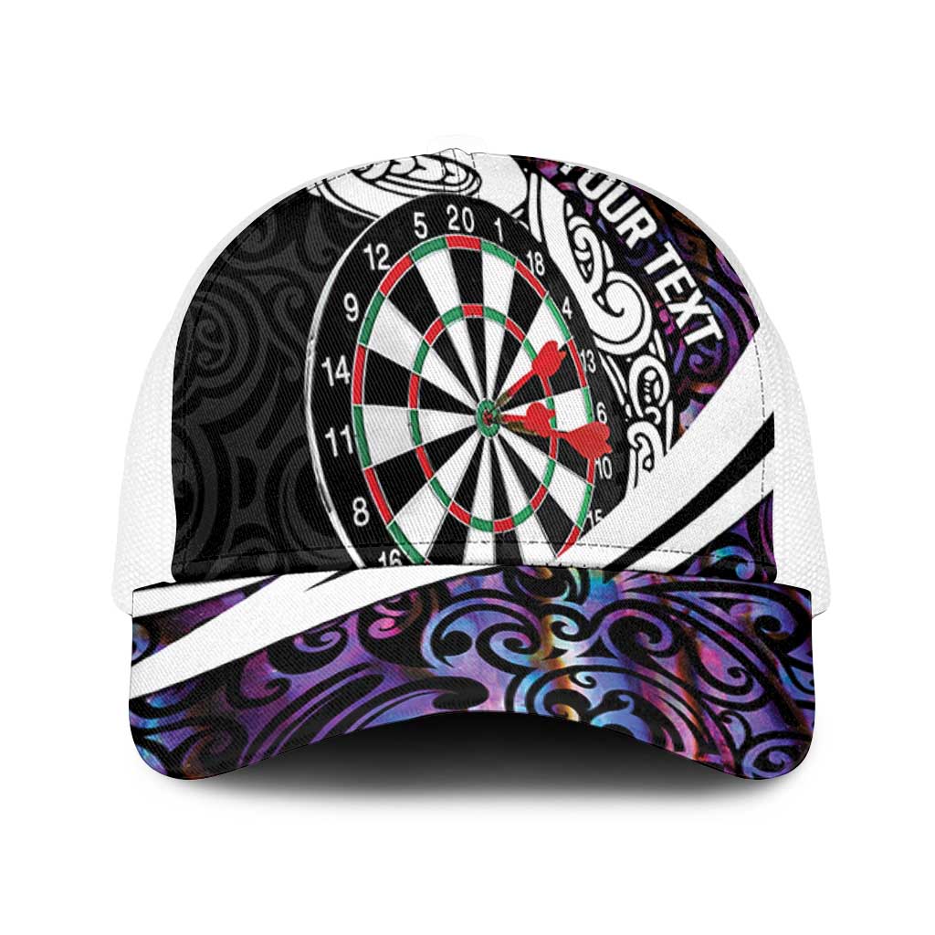 Personalized NZ Darts Mesh Trucker Cap Paua Shell Maori Koru Whakairo - Purple - Aussie Hoodie