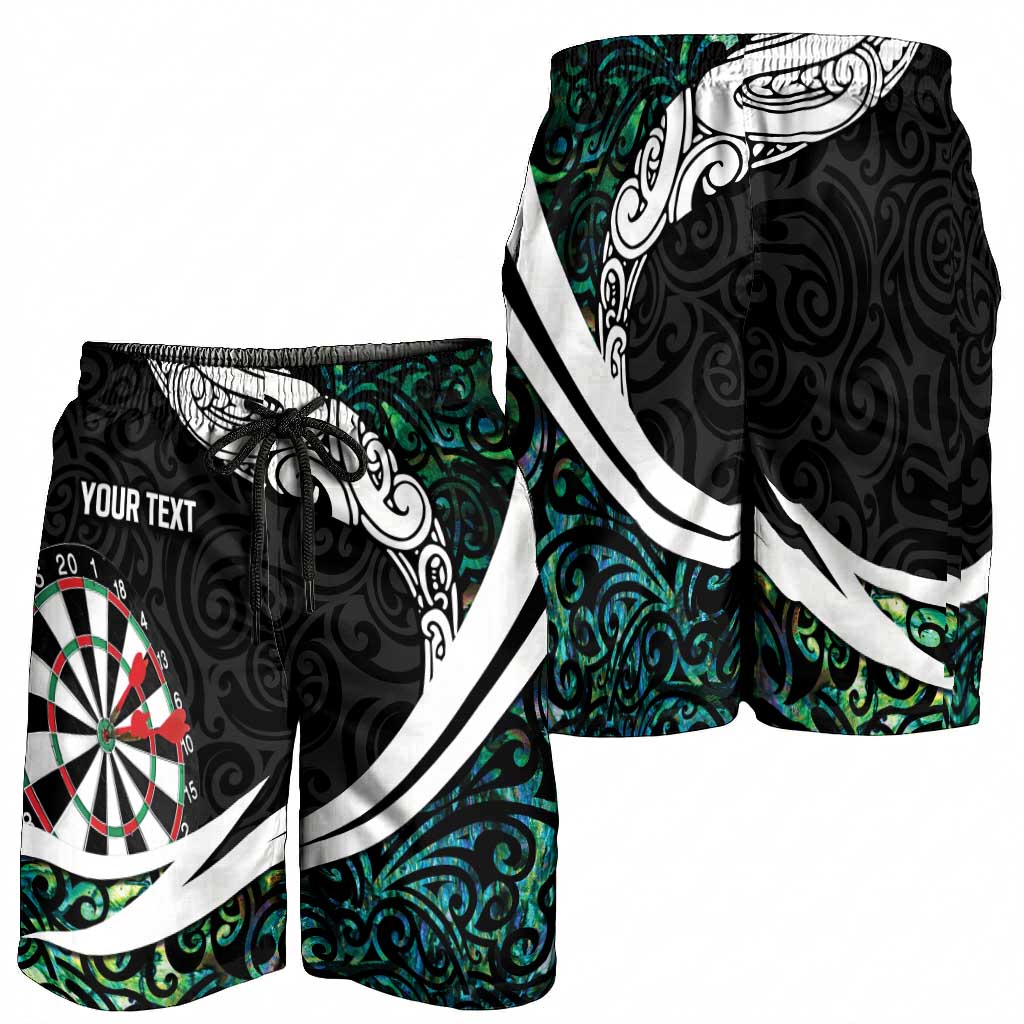 Personalized NZ Darts Shorts for Men Paua Shell Maori Koru Whakairo - Aussie Hoodie