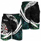 Personalized NZ Darts Shorts for Men Paua Shell Maori Koru Whakairo - Aussie Hoodie