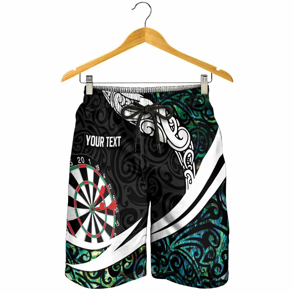 Personalized NZ Darts Shorts for Men Paua Shell Maori Koru Whakairo - Aussie Hoodie