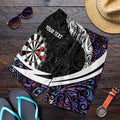 Personalized NZ Darts Shorts for Men Paua Shell Maori Koru Whakairo - Purple - Aussie Hoodie