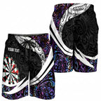 Personalized NZ Darts Shorts for Men Paua Shell Maori Koru Whakairo - Purple - Aussie Hoodie