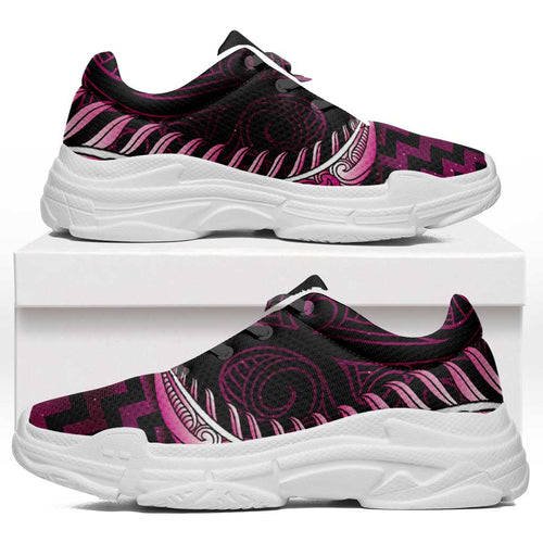Pink Matariki New Zealand Chunky Sneakers Maori Poutama Galaxy Vibes
