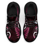 Pink New Zealand Clunky Sneakers Aotearoa Silver Fern With Manaia Maori Unique