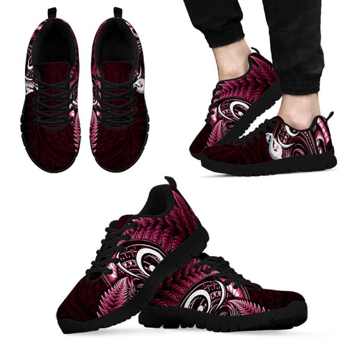 Pink New Zealand Sneakers Aotearoa Silver Fern With Manaia Maori Unique