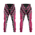 Pink Niho Taniwha Mix Poutama Jogger Pants Unique Taniko Aotearoa - Aussie Hoodie