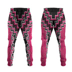 Pink Niho Taniwha Mix Poutama Jogger Pants Unique Taniko Aotearoa - Aussie Hoodie
