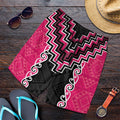 Pink Niho Taniwha Mix Poutama Shorts for Men Unique Taniko Aotearoa - Aussie Hoodie