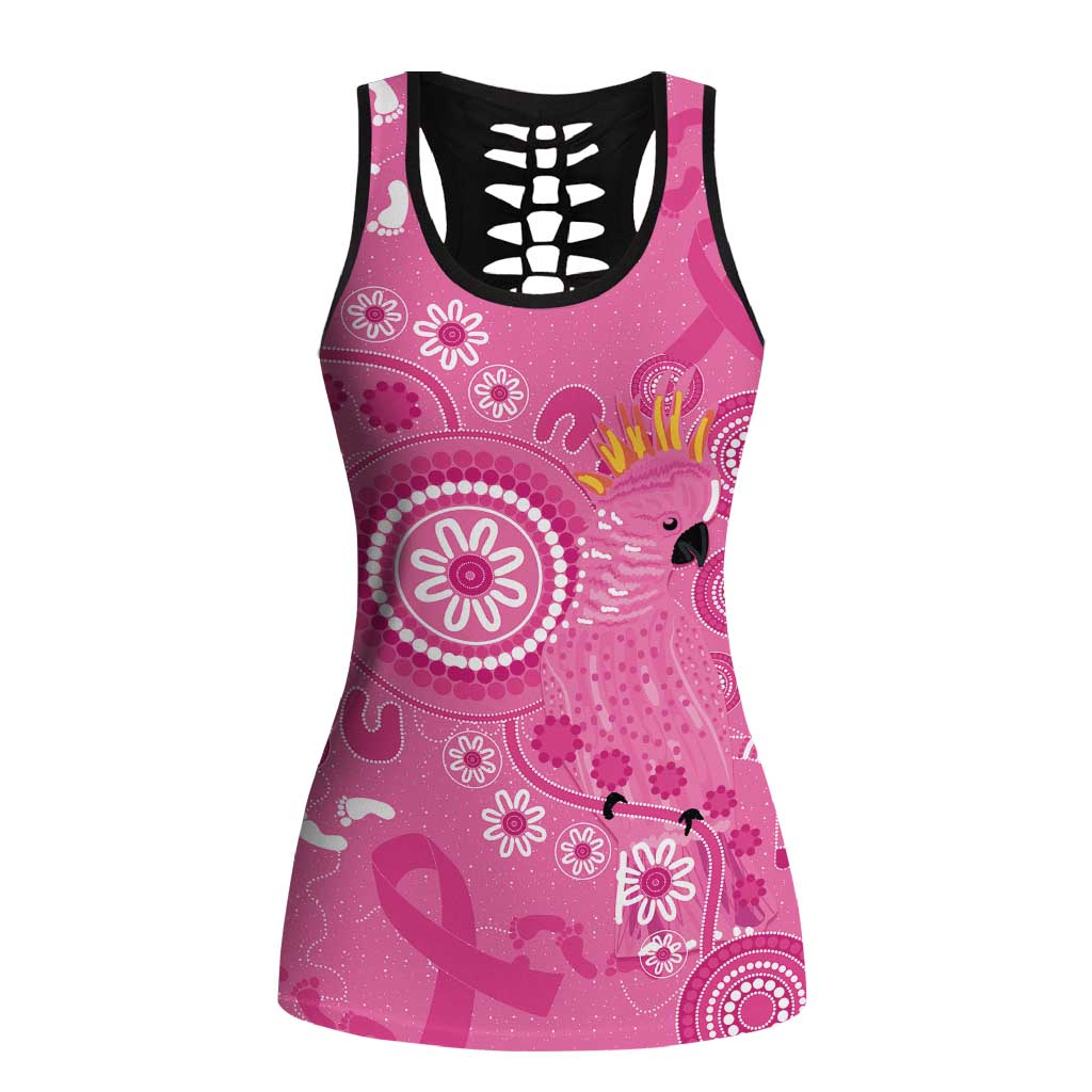Pink Ribbon Australia Hollow Tank Top Breast Cancer Awareness Aboriginal Cacatua leadbeateri - Aussie Hoodie