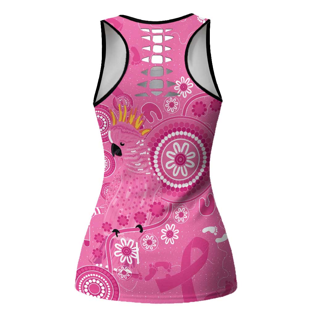 Pink Ribbon Australia Hollow Tank Top Breast Cancer Awareness Aboriginal Cacatua leadbeateri - Aussie Hoodie