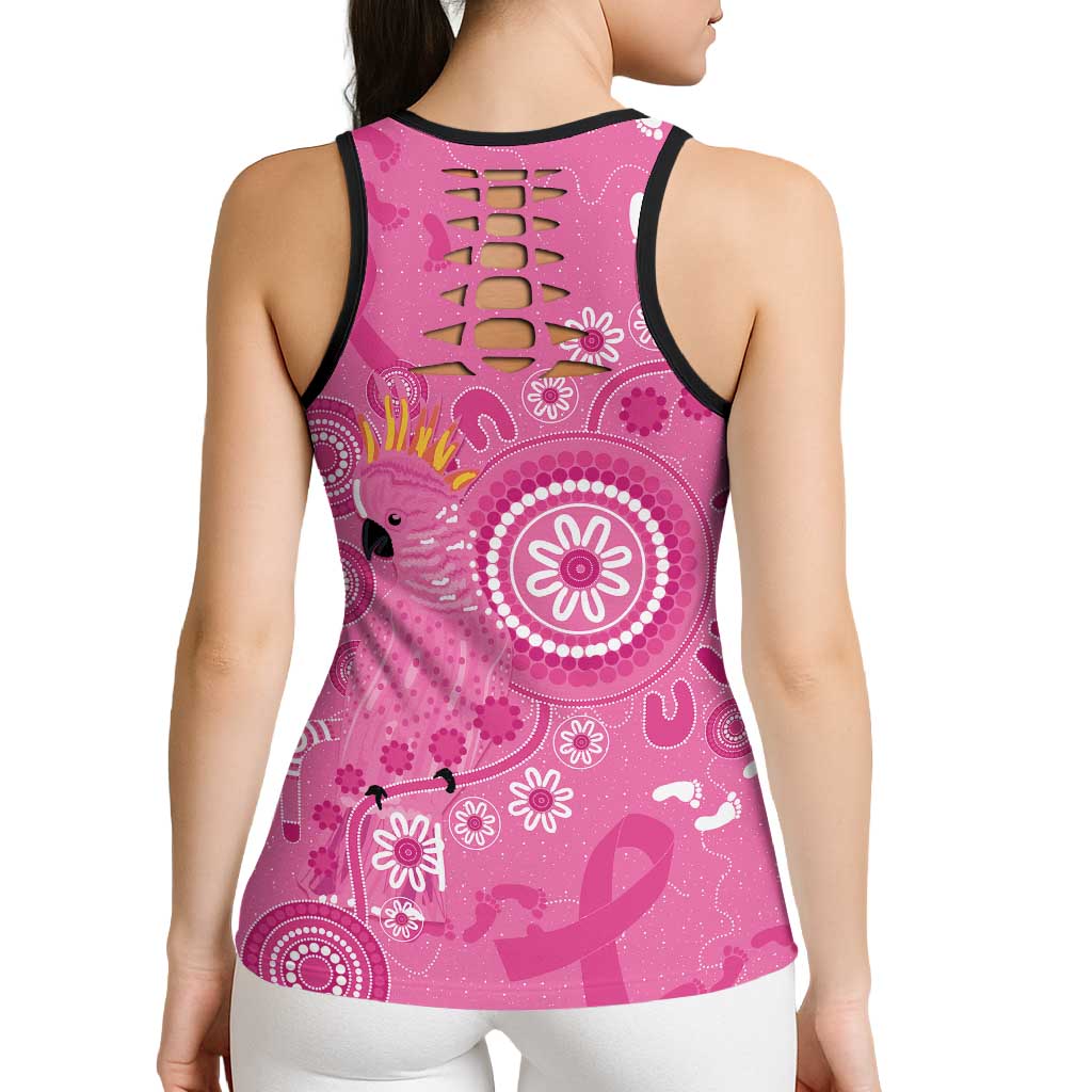 Pink Ribbon Australia Hollow Tank Top Breast Cancer Awareness Aboriginal Cacatua leadbeateri - Aussie Hoodie