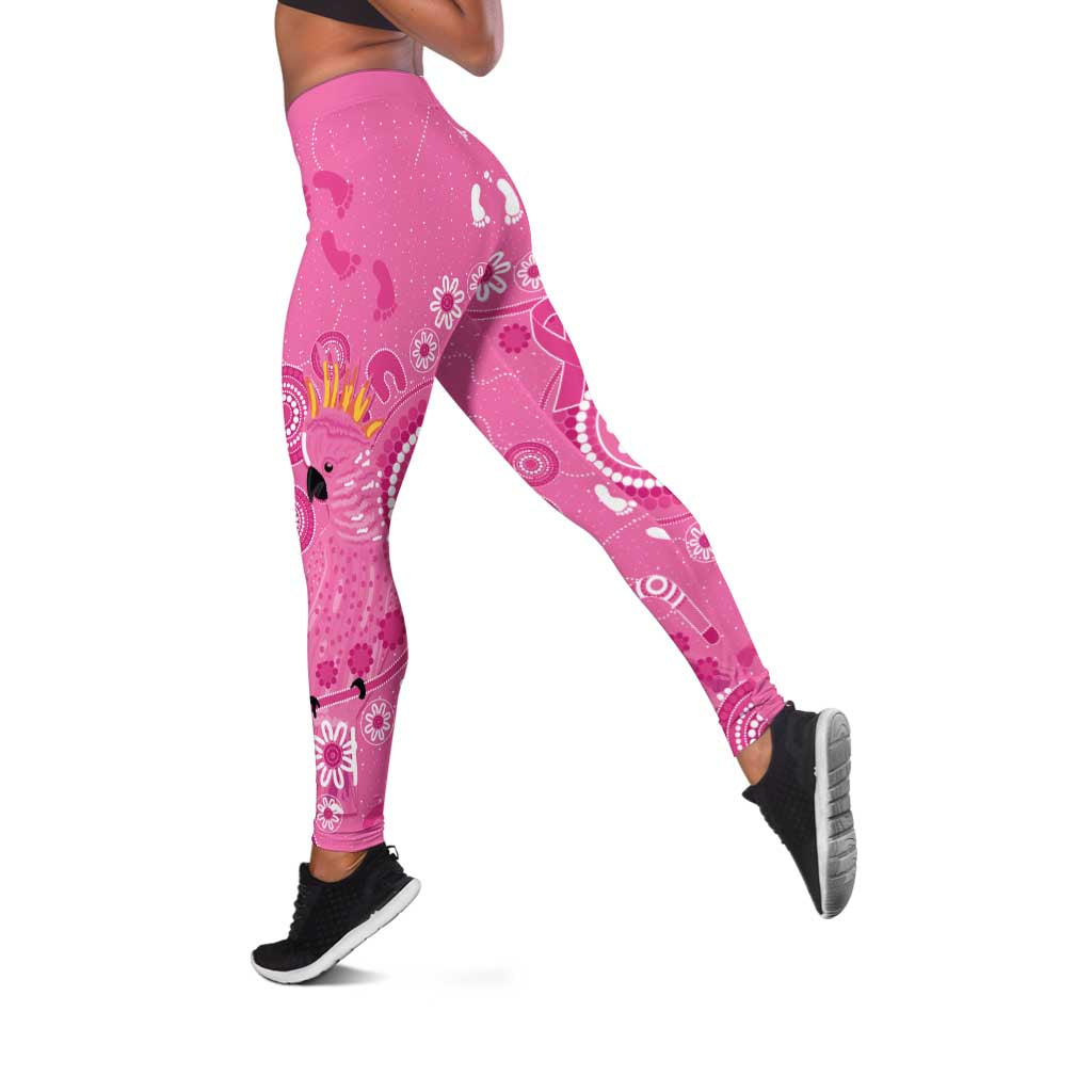 Pink Ribbon Australia Leggings Breast Cancer Awareness Aboriginal Cacatua leadbeateri - Aussie Hoodie