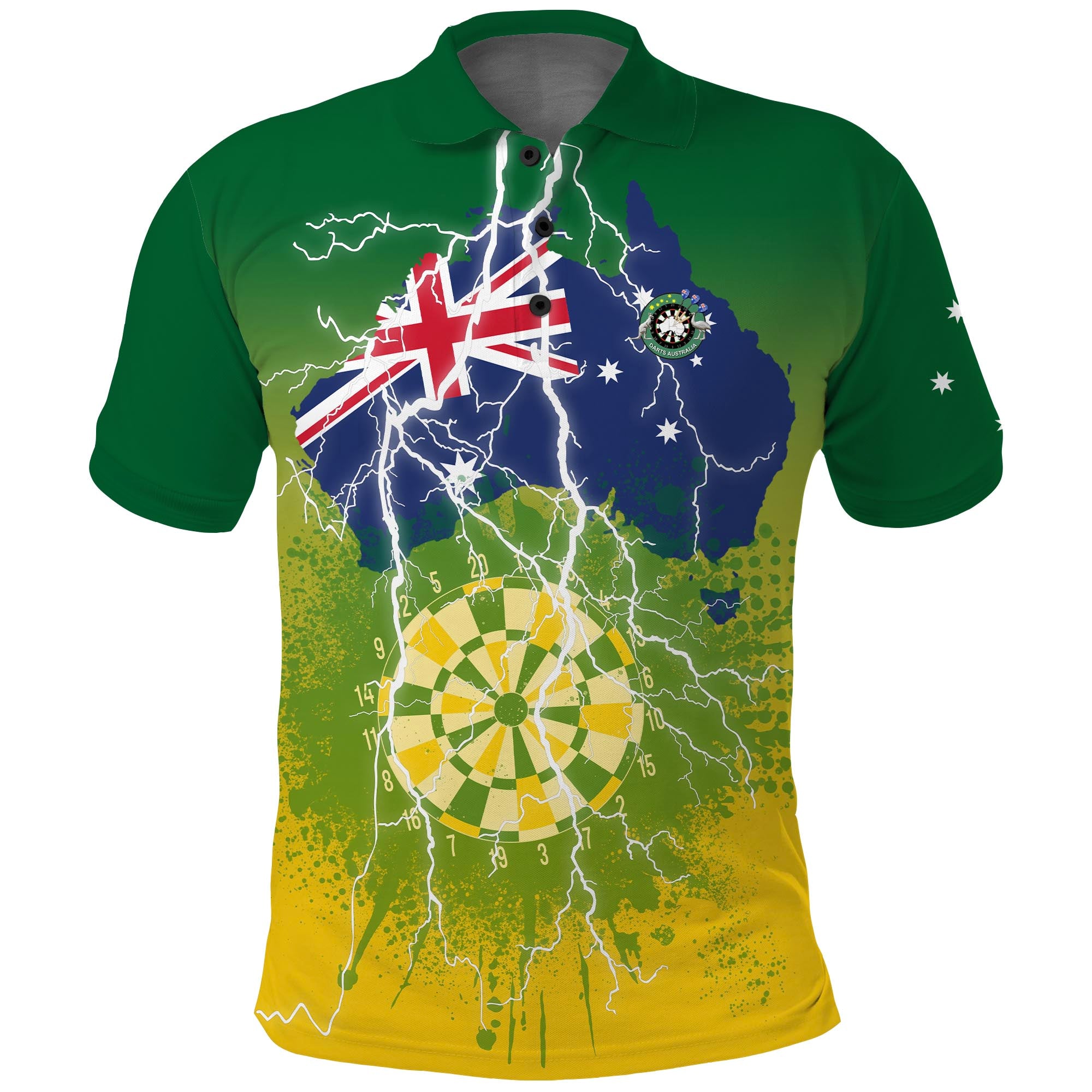 (Custom Personalised) Darts Australia Polo Shirt Map Flag