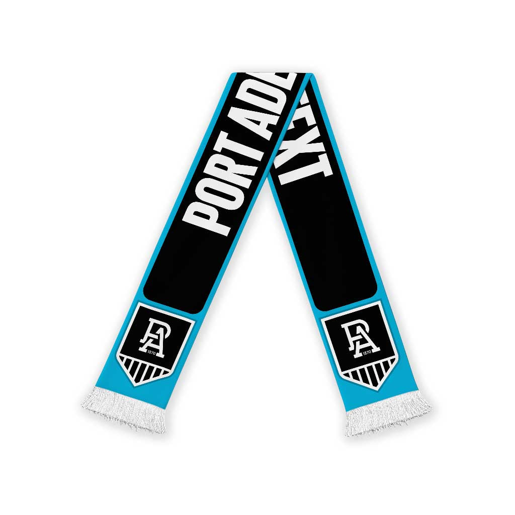 Port Adelaide Football Personalised Ruffneck Scarf 2026 Go Champions