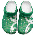 Pounamu Green Maori Clogs Shoes Koru Kowhaiwhai