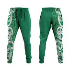Pounamu Green Maori Jogger Pants Koru Kowhaiwhai