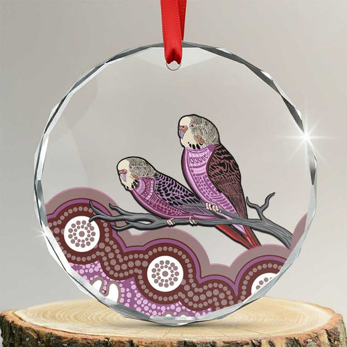 Purple Budgerigar Australia Indigenous Art Glass Ornament