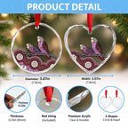 Purple Budgerigar Australia Indigenous Art Glass Ornament