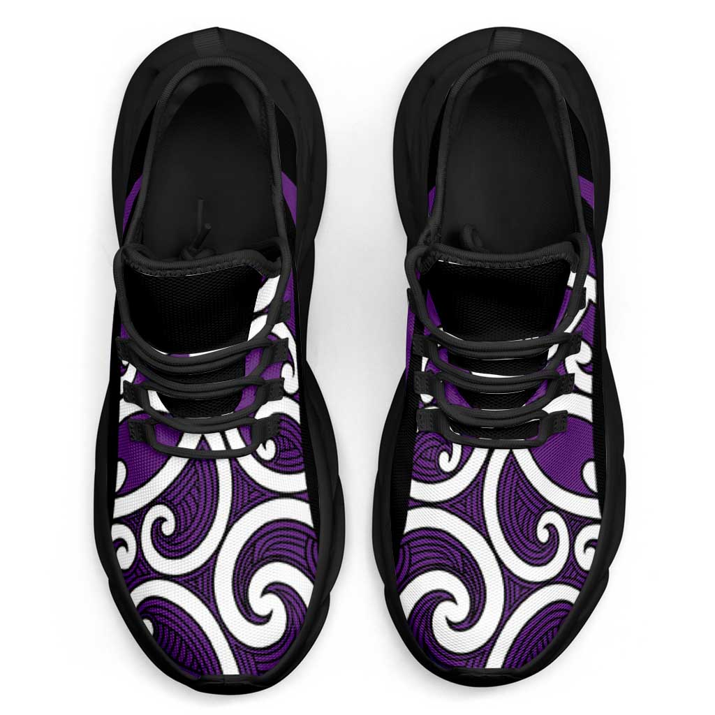Purple Maori Koru New Zealand Clunky Sneakers