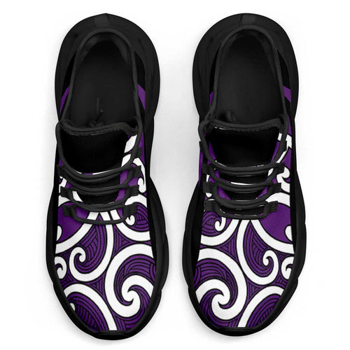 Purple Maori Koru New Zealand Clunky Sneakers