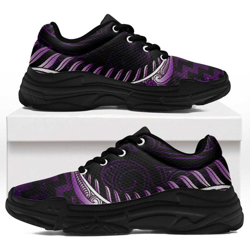Purple Matariki New Zealand Chunky Sneakers Maori Poutama Galaxy Vibes