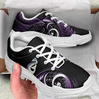Purple New Zealand Chunky Sneakers Aotearoa Silver Fern With Manaia Maori Unique