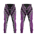 Purple Niho Taniwha Mix Poutama Jogger Pants Unique Taniko Aotearoa - Aussie Hoodie