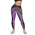 Purple Niho Taniwha Mix Poutama Leggings Unique Taniko Aotearoa - Aussie Hoodie