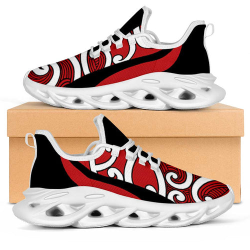 Red Maori Koru New Zealand Clunky Sneakers