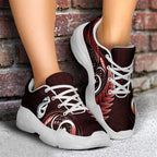 Red New Zealand Chunky Sneakers Aotearoa Silver Fern With Manaia Maori Unique