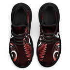 Red New Zealand Clunky Sneakers Aotearoa Silver Fern With Manaia Maori Unique