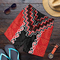 Red Niho Taniwha Mix Poutama Shorts for Men Unique Taniko Aotearoa - Aussie Hoodie