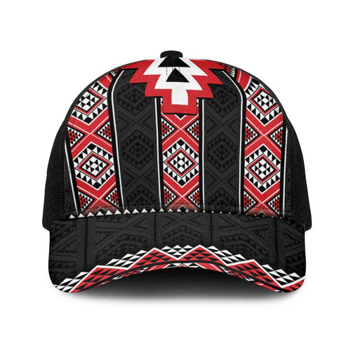 Red Taniko Aotearoa Baseball Net Cap Niho Taniwha Mix Poutama - Aussie Hoodie
