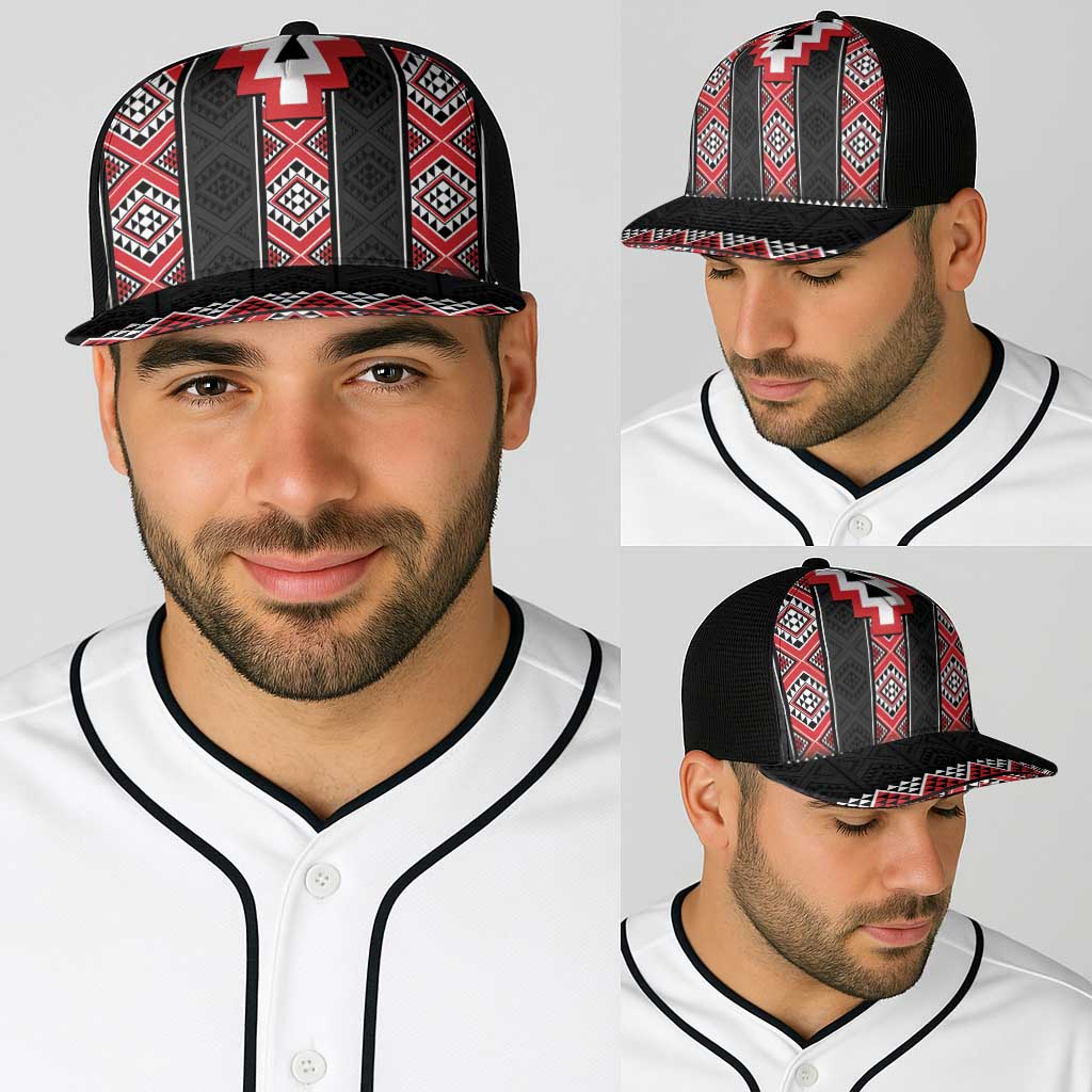 Red Taniko Aotearoa Baseball Net Cap Niho Taniwha Mix Poutama - Aussie Hoodie