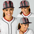 Red Taniko Aotearoa Baseball Net Cap Niho Taniwha Mix Poutama - Aussie Hoodie