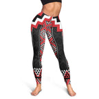Red Taniko Aotearoa Leggings Niho Taniwha Mix Poutama