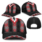 Red Taniko Aotearoa Mesh Trucker Cap Niho Taniwha Mix Poutama - Aussie Hoodie