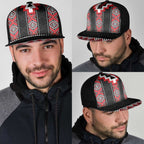 Red Taniko Aotearoa Mesh Trucker Cap Niho Taniwha Mix Poutama - Aussie Hoodie