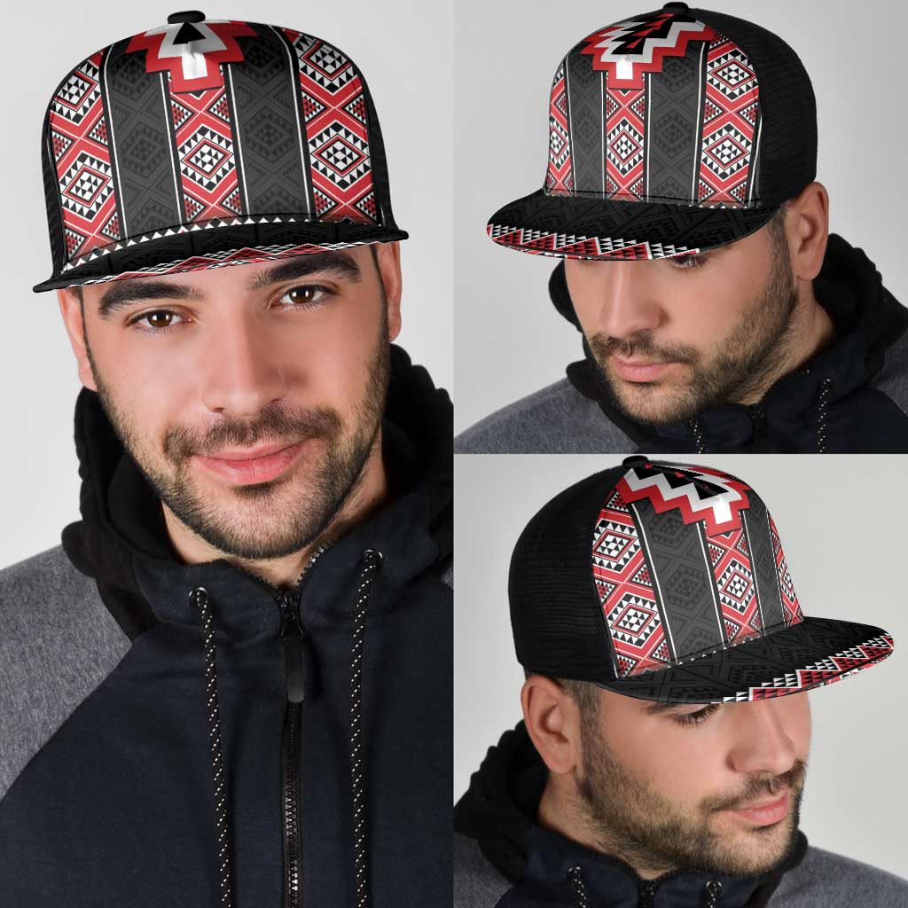 Red Taniko Aotearoa Mesh Trucker Cap Niho Taniwha Mix Poutama - Aussie Hoodie