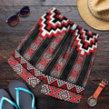 Red Taniko Aotearoa Shorts for Men Niho Taniwha Mix Poutama