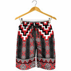 Red Taniko Aotearoa Shorts for Men Niho Taniwha Mix Poutama