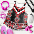 Red Taniko Aotearoa Women Racerback Tank Niho Taniwha Mix Poutama