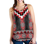 Red Taniko Aotearoa Women Racerback Tank Niho Taniwha Mix Poutama