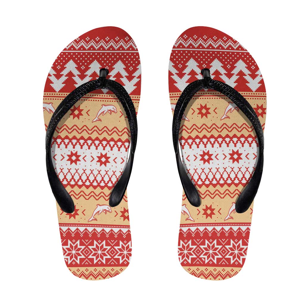 Redcliffe Strong Dolphins Flip Flops Christmas Rugby League Spirit - Aussie Hoodie