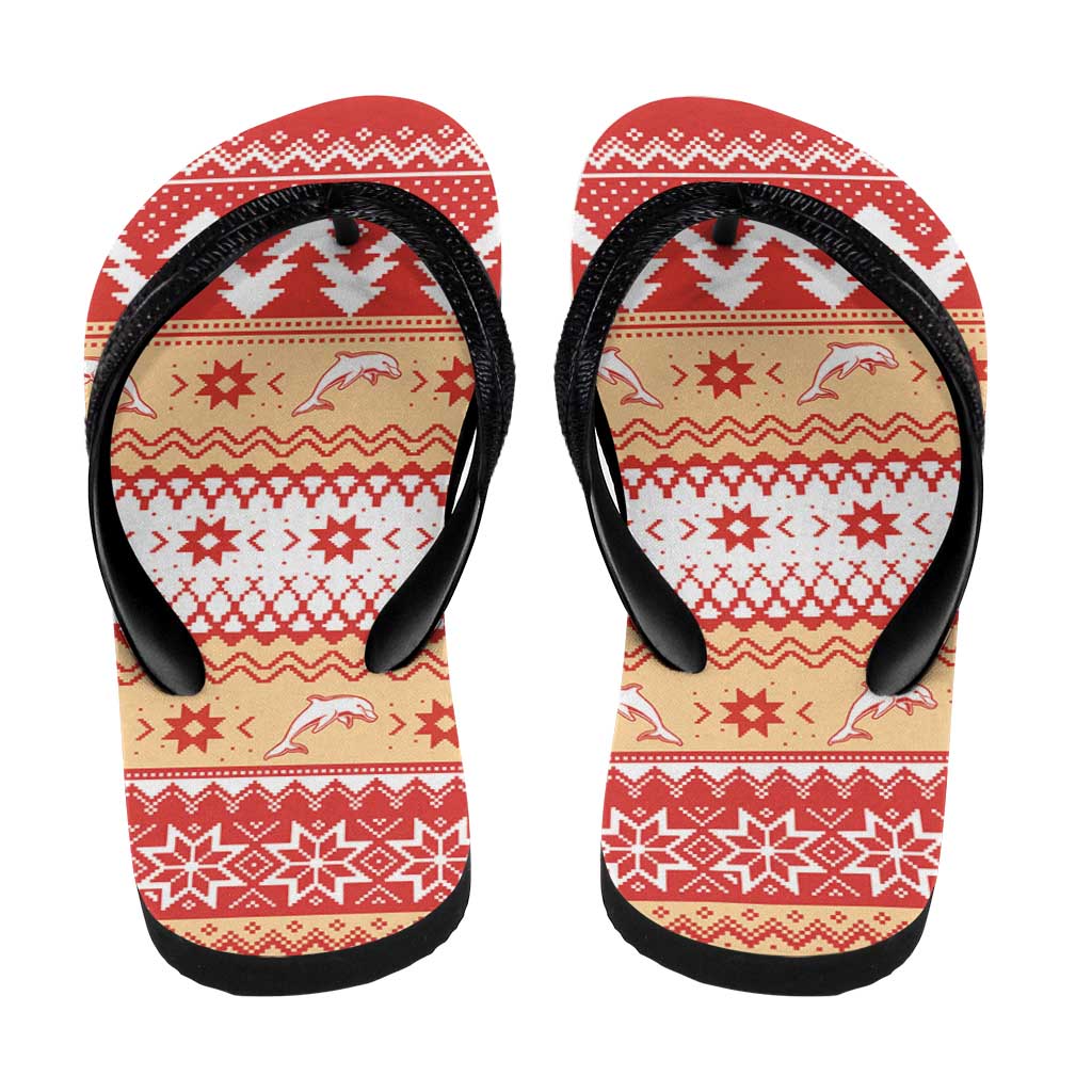 Redcliffe Strong Dolphins Flip Flops Christmas Rugby League Spirit - Aussie Hoodie