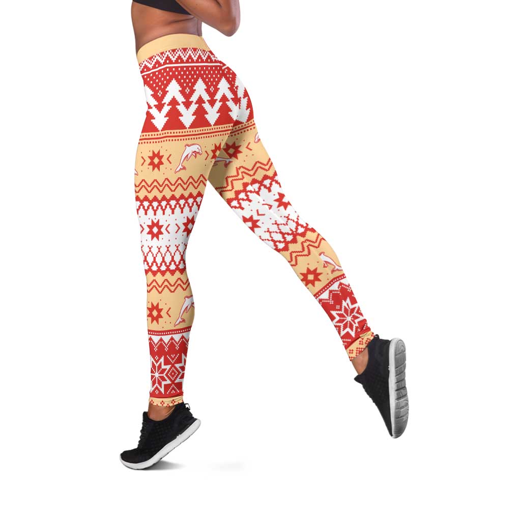 Redcliffe Strong Dolphins Leggings Christmas Rugby League Spirit - Aussie Hoodie